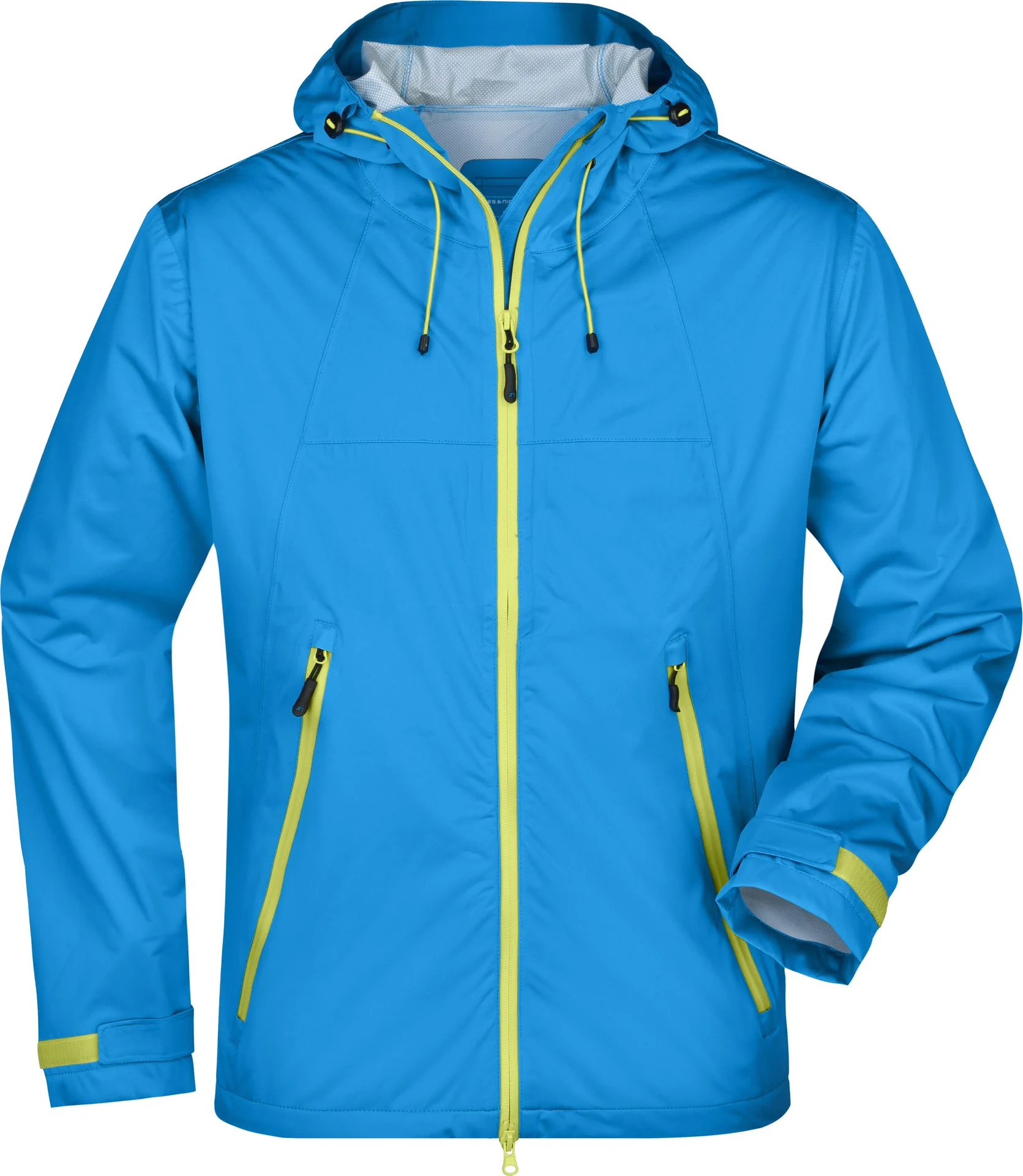 jn1098-mens-outdoor-jacket-aqua-acidyellow-front-3 James & Nicholson Men's Outdoor Jacket