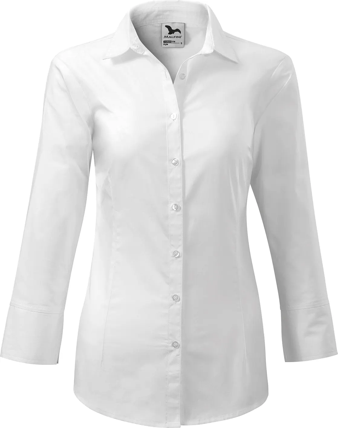 malfini-218-style-hemd-damen-weiss-front-2 MALFINI Bluse 3/4 Style 218
