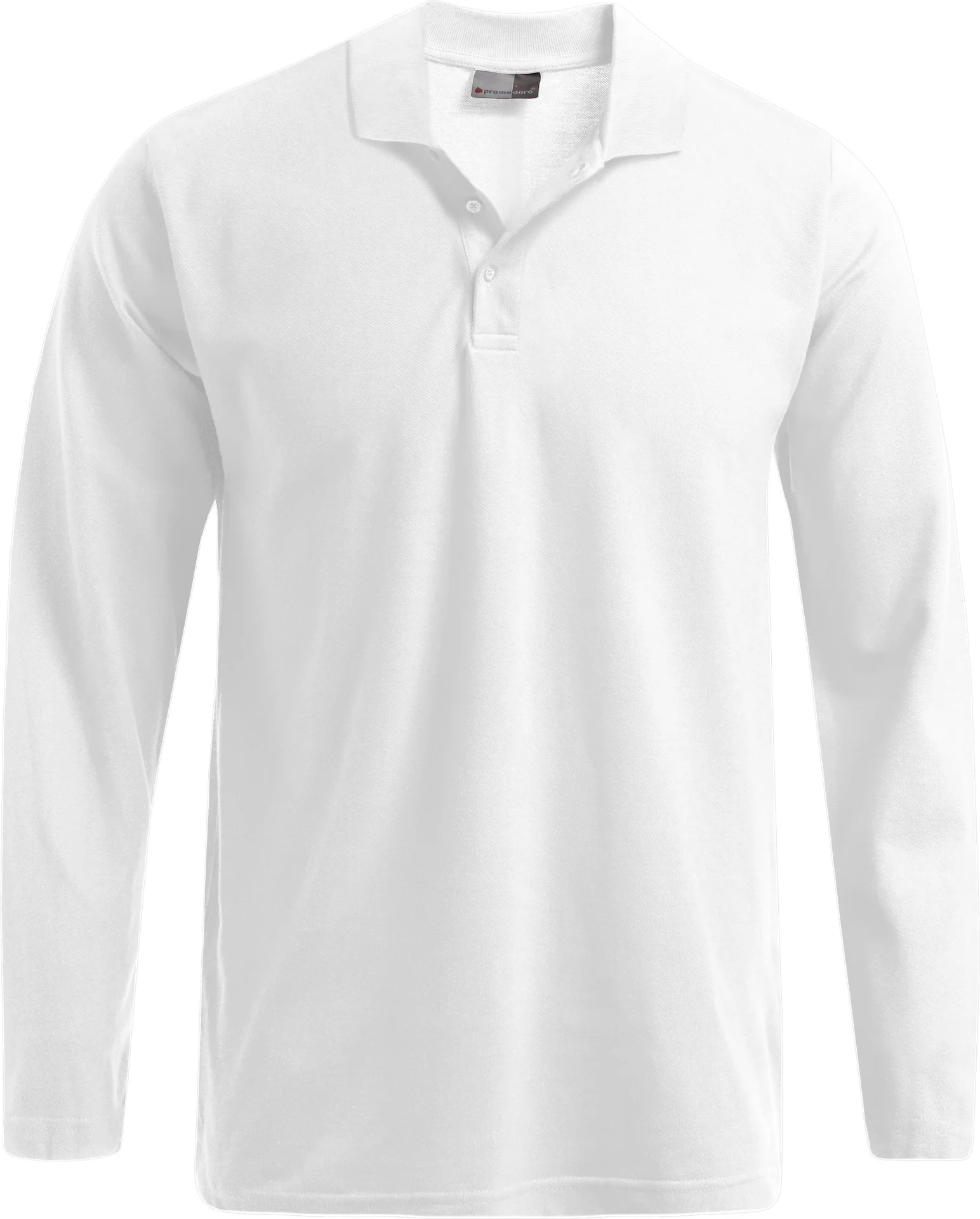 promodoro-4600-mens-heavy-polo-long-sleeve-white-front-3 Promodoro Men's Heavy Polo Longsleeve