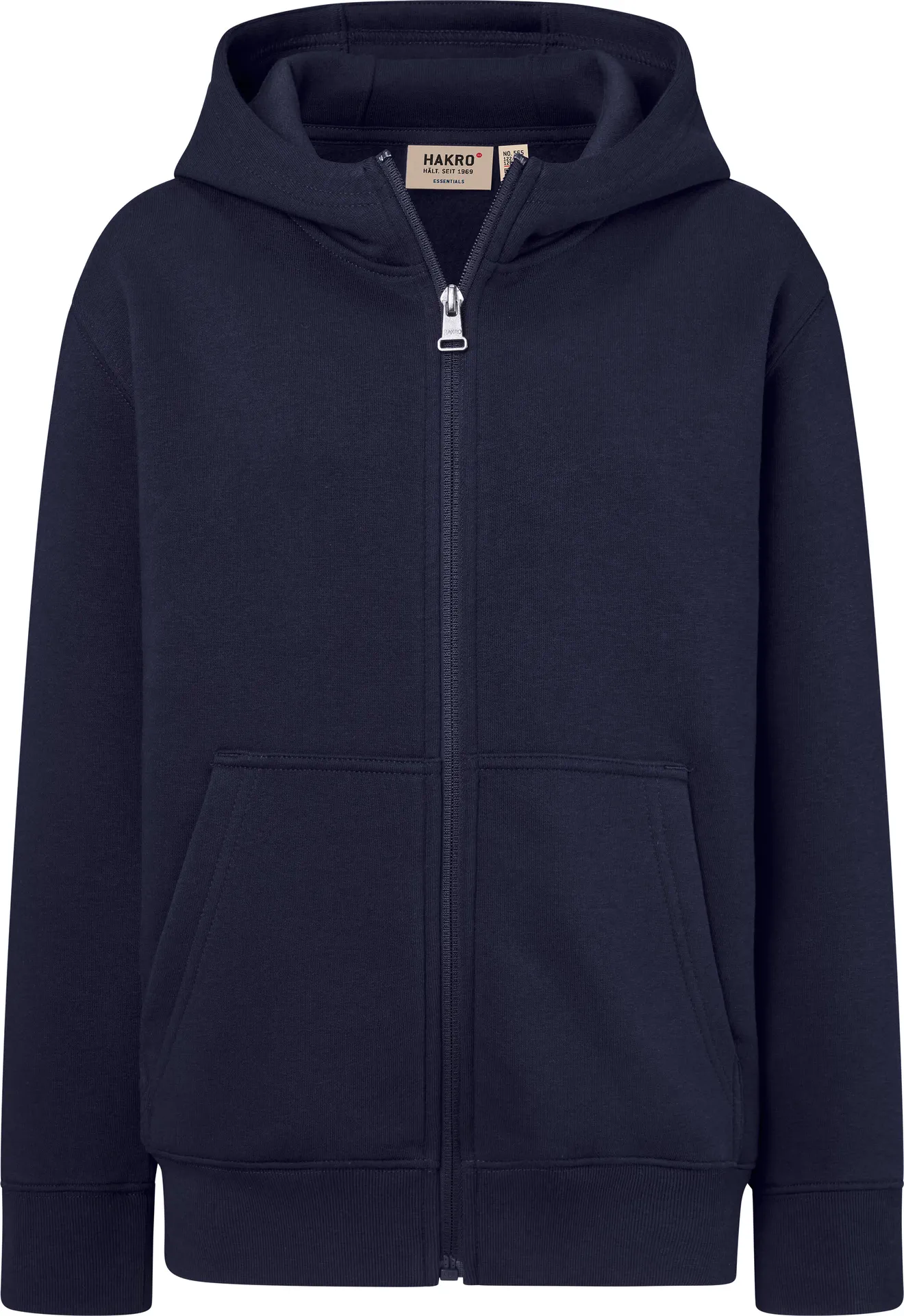 HAKRO Kinder Kapuzen-Sweatjacke 565 Bio-Baumwolle