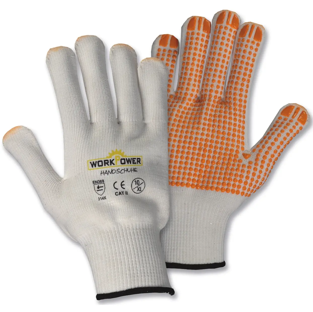 WORKPOWER Feinstrickhandschuh ORANGE DOT