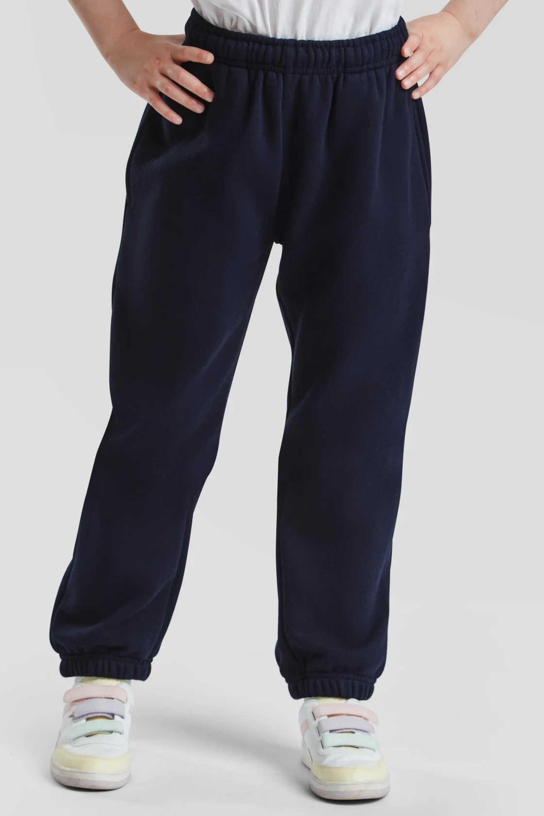 fruit-of-the-loom-64-025-0-kids-premium-elasticated-cuff-jog-pants-deepnavy-model-0 F.O.L. Premium Elasticated Cuff Jog Pants Kids