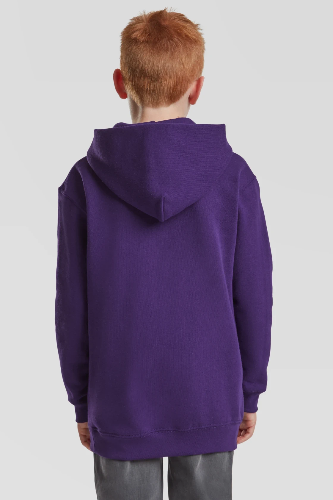fruit-of-the-loom-62-043-0-kids-classic-hooded-sweatshirt-purple-model-2 F.O.L. Kids Classic Hooded Sweat