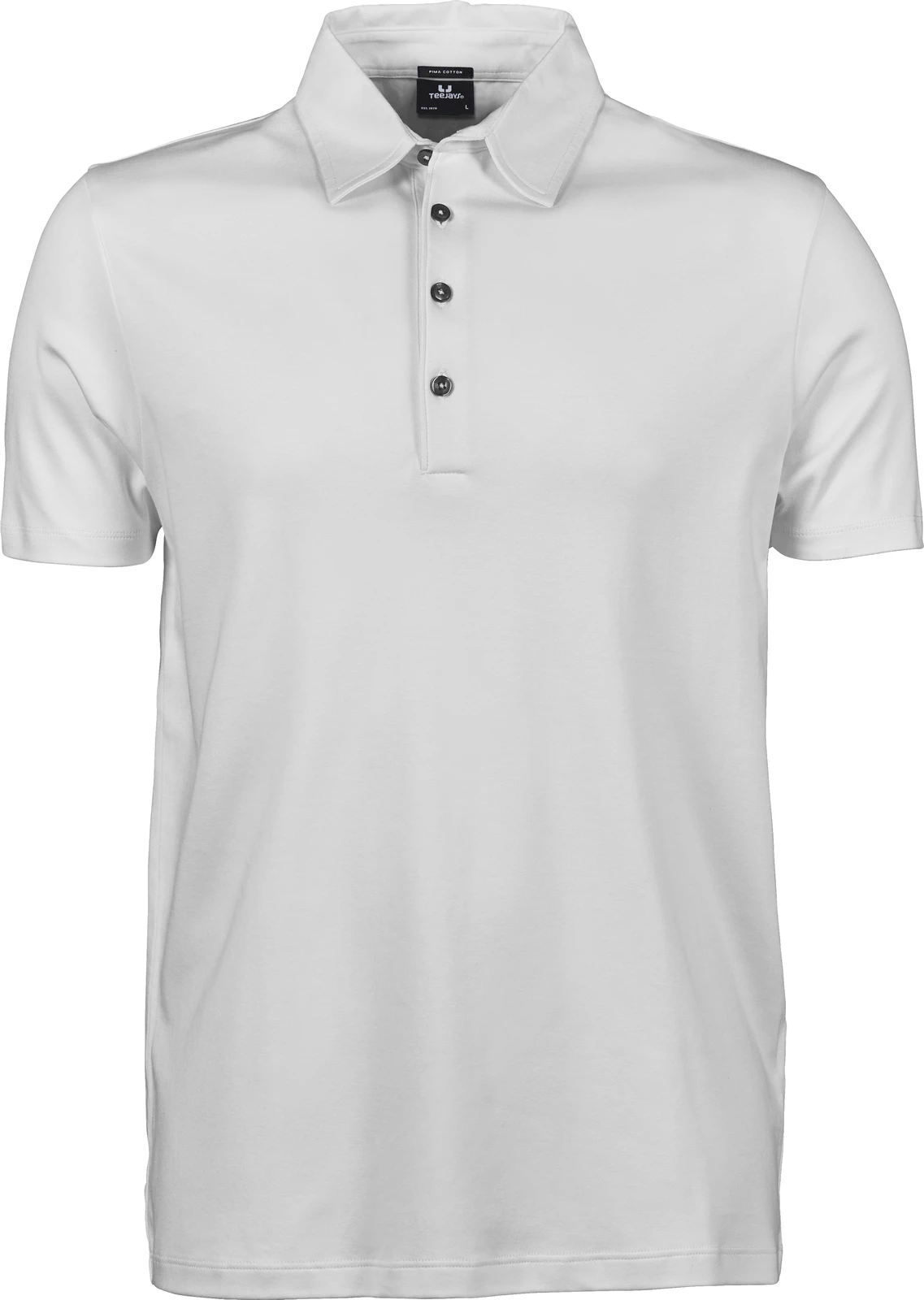 tee-jays-1440-mens-pima-cotton-poloshirt-white-front-1 Tee Jays Men's Pima Cotton Polo