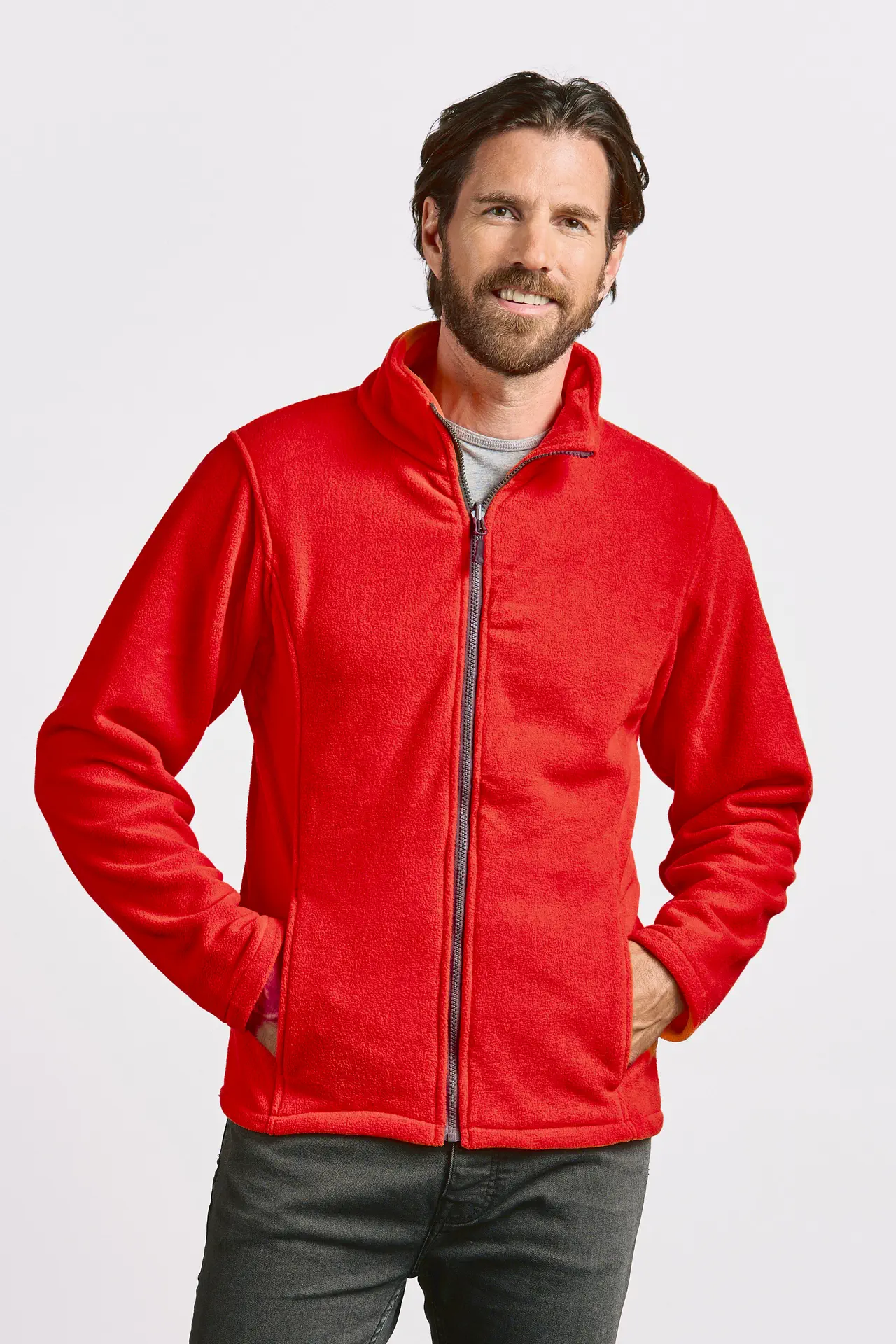 promodoro-7910-mens-fleece-jacket-firered-model-0 Promodoro Men´s Fleece Jacket C+