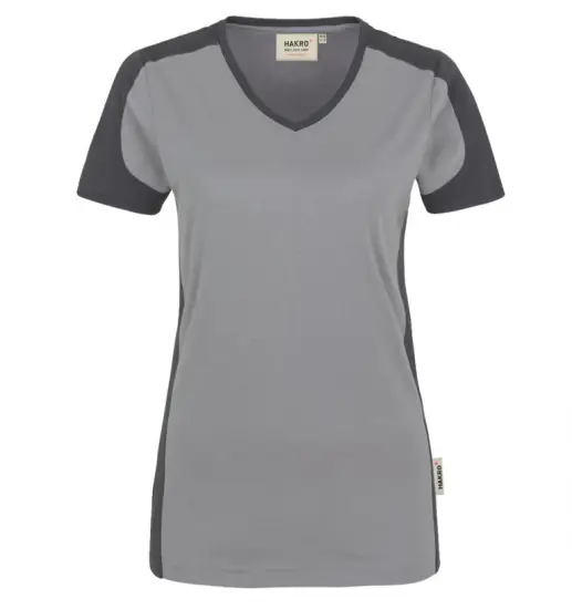 HAKRO Women-V-Shirt-Contrast 190 Mikralinar®