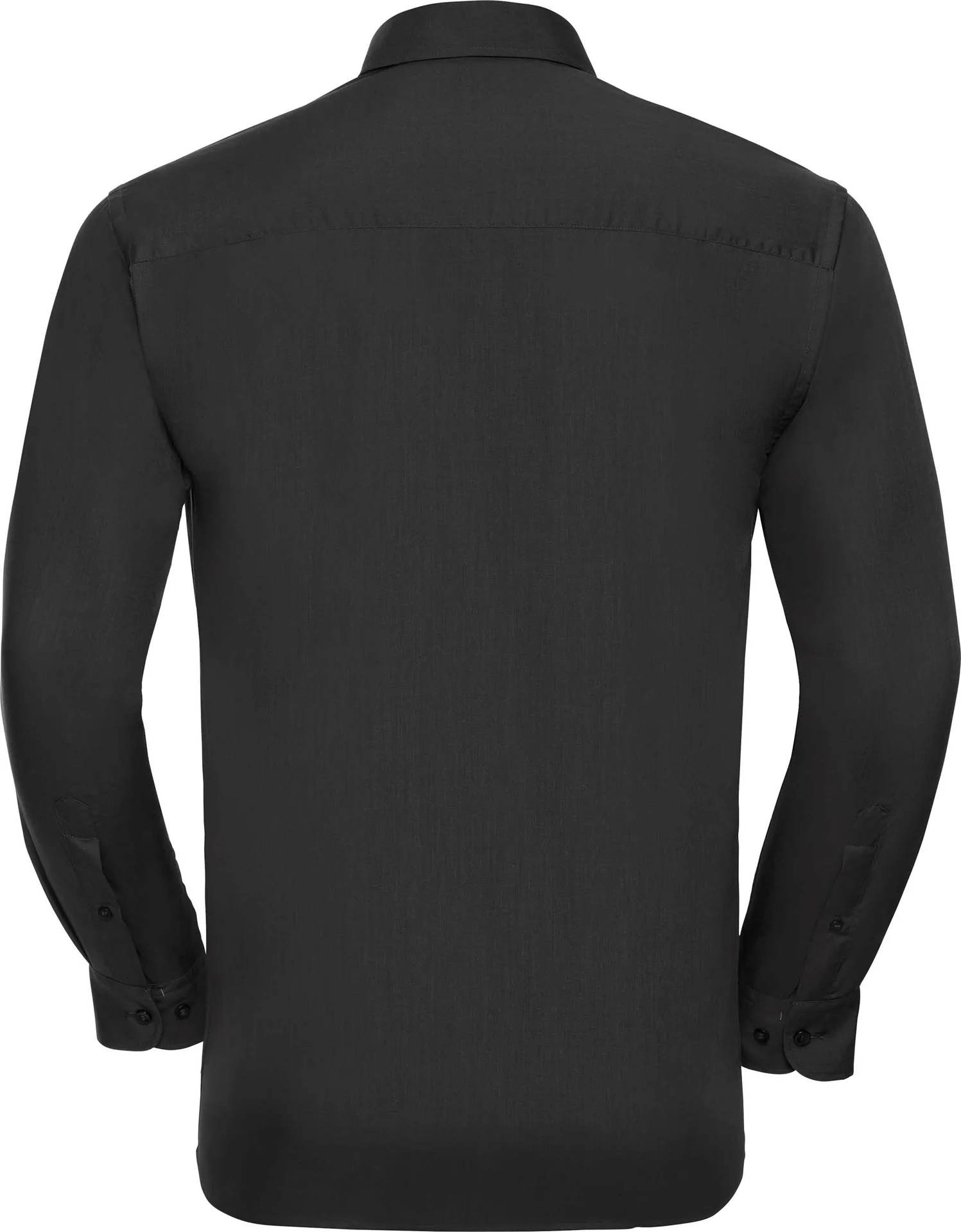russell-r934m-mens-ls-poly-cotton-easy-care-poplin-shirt-black-back-5 Russell Men's Long Sleeve Polycotton Easy Care Poplin Shirt