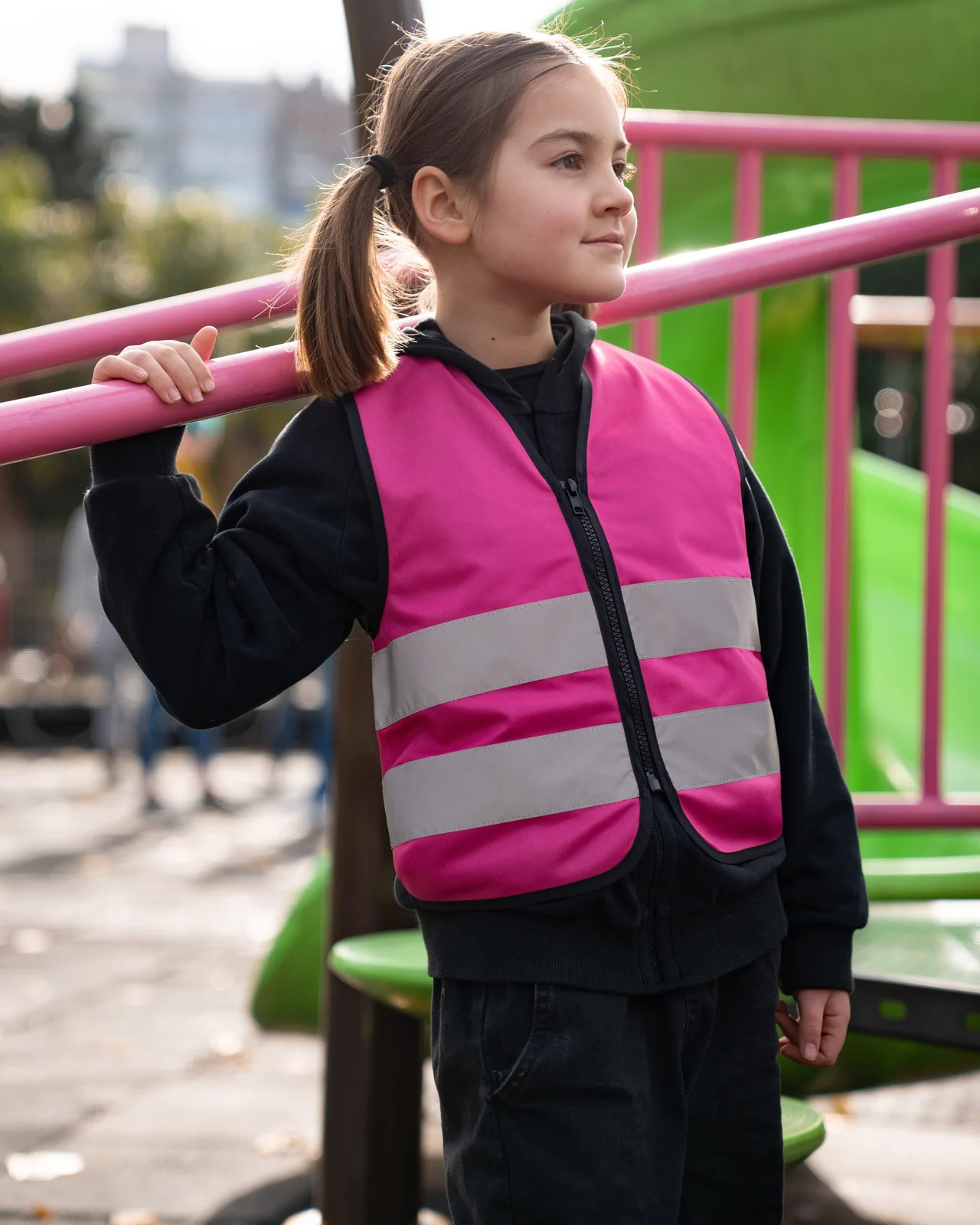 Korntex Kids´ Hi-Vis Safety Vest with Front Zipper Aalborg