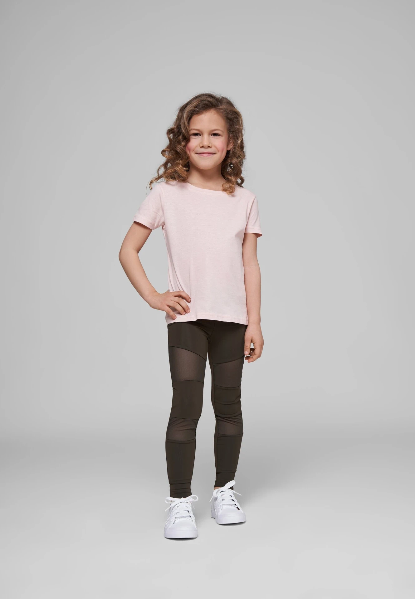 BYB-BY115-girls-short-sleeve-t-shirt-pink-model-3 Build Your Brand Girls Short Sleeve Tee