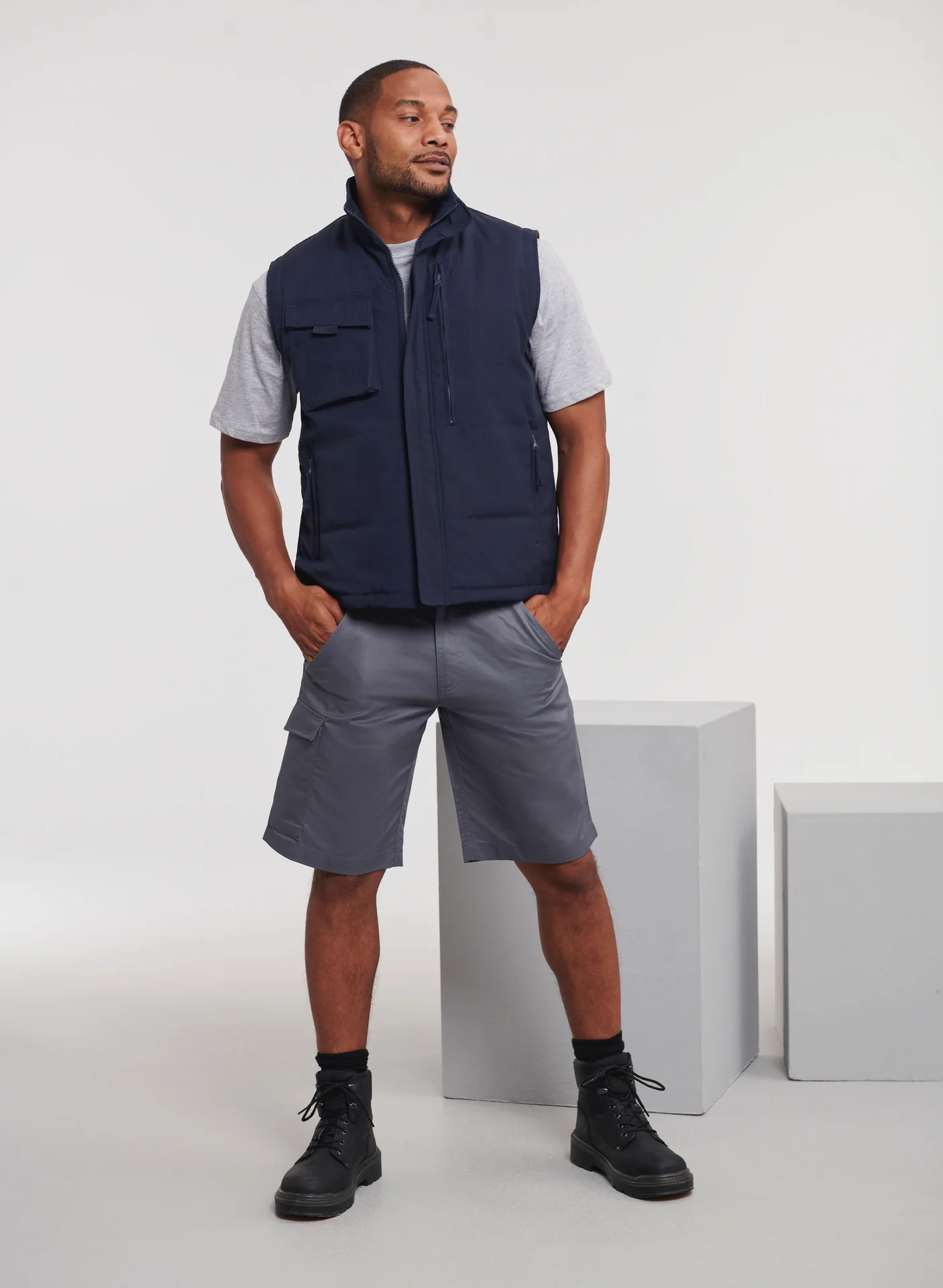 russell-r014m-adults-heavy-duty-gilet-frenchnavy-model-2 Russell Heavy Duty Workwear Gilet