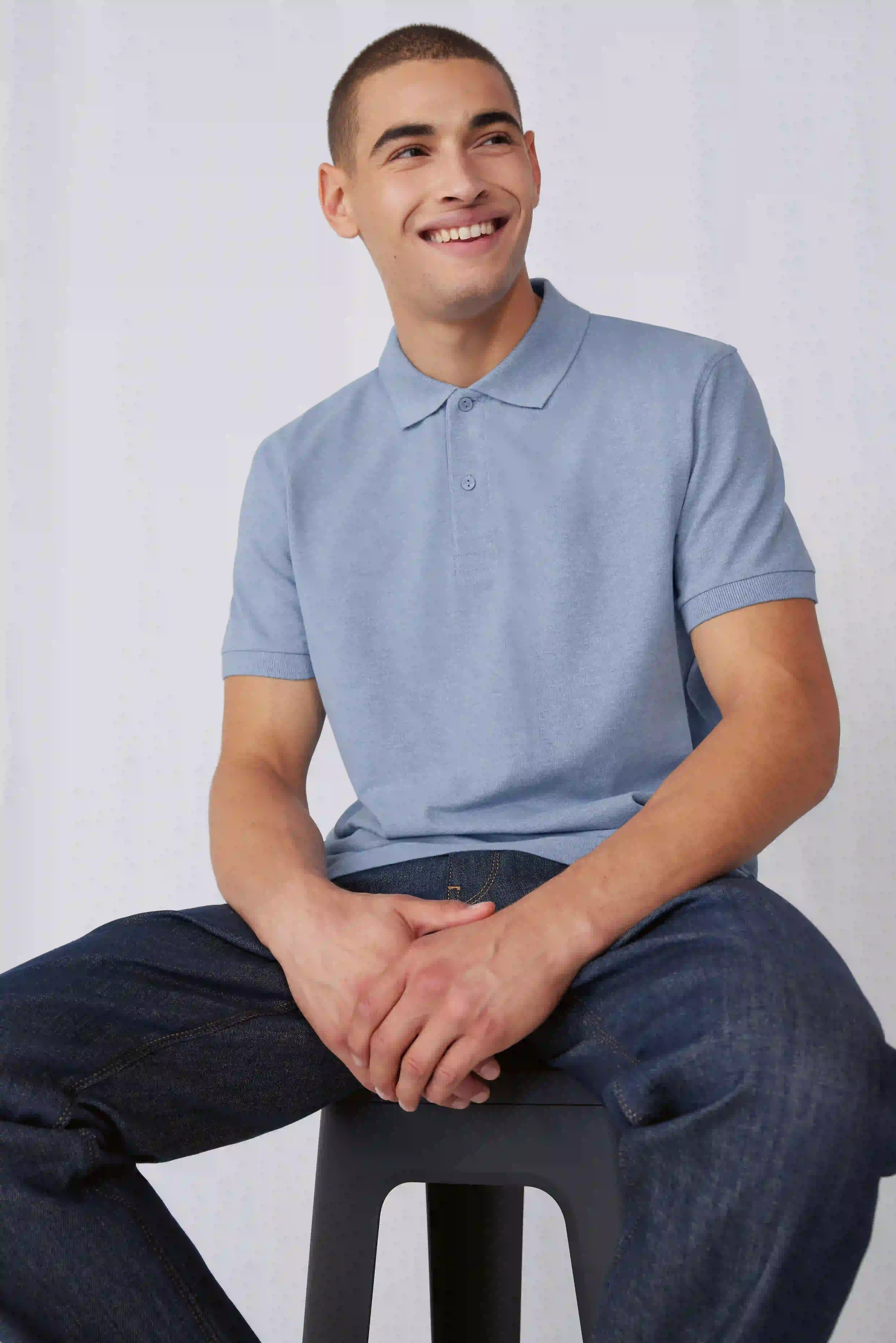 bc-pu426-my-polo-210-heather-blue-model-3 B&C My Polo 210