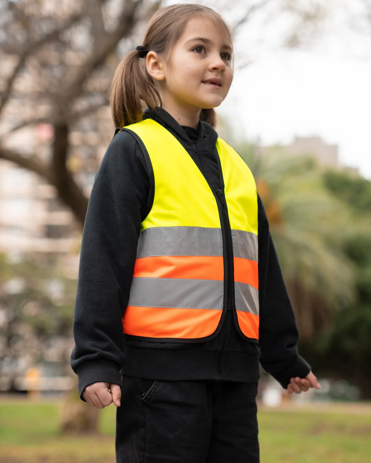 Korntex Kids´ Hi-Vis Safety Vest with Front Zipper Aalborg
