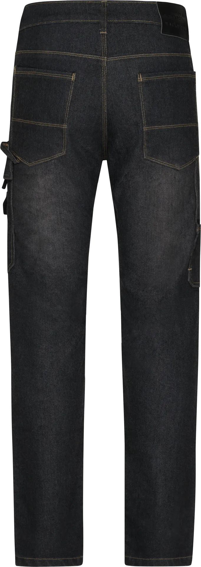 jn875-workwear-stretch-jeans-blackdenim-back-5 James & Nicholson Workwear Stretch-Jeans