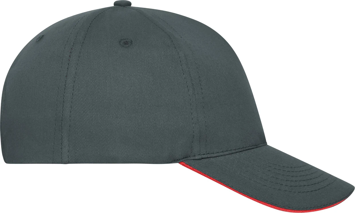 daiber-mb6238-5-panel-sandwich-cap-bio-cotton-graphite-red-right-6 daiber 5-Panel Sandwich Cap Bio Cotton