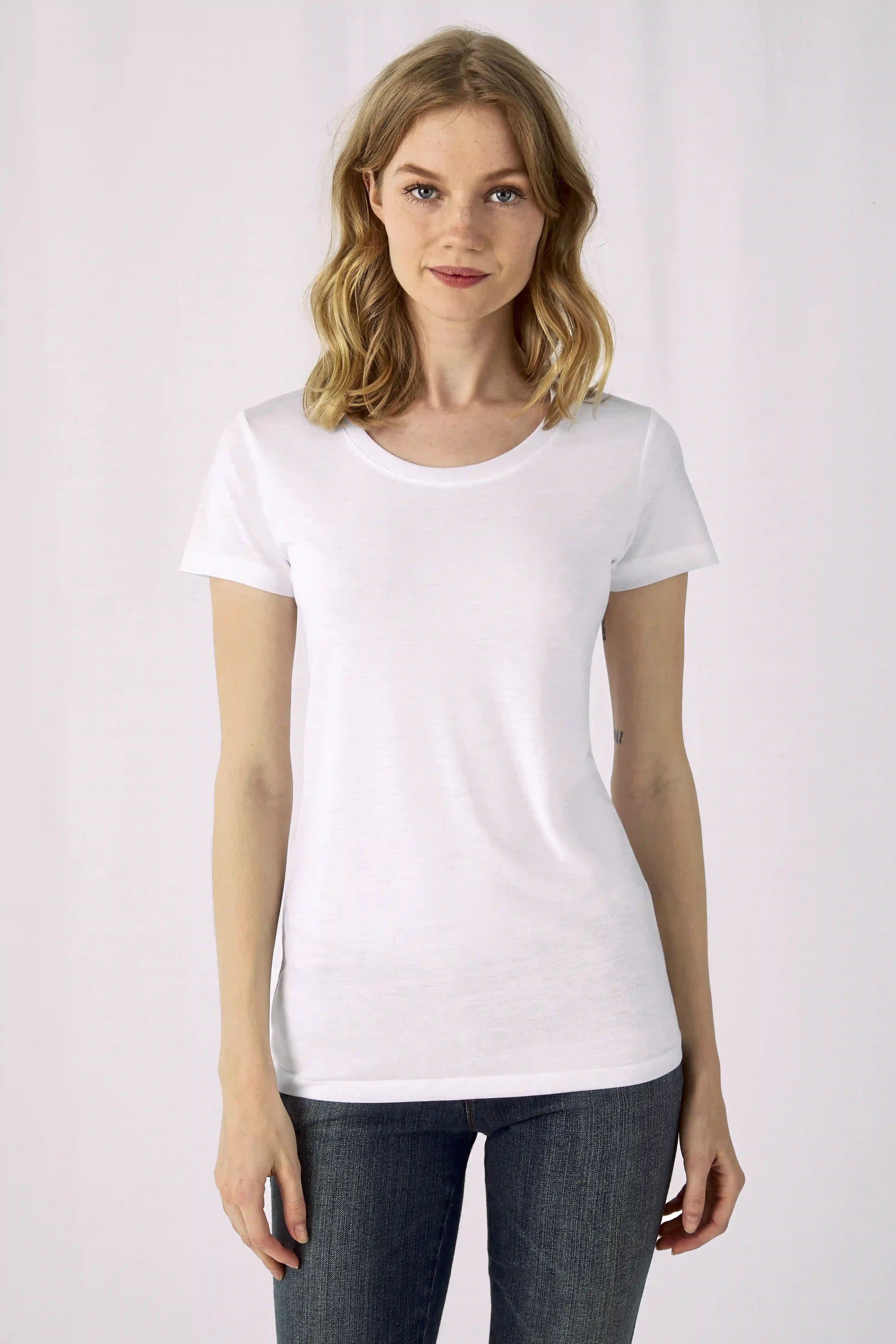 bc-tw063-sublimation-women-t-shirt-white-model-1 B&C Sublimation T-Shirt Women