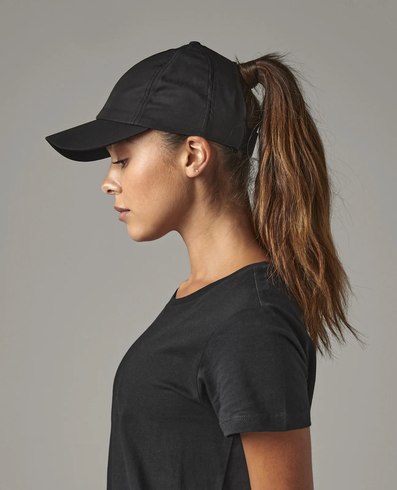 beechfield-b173r-performance-ponytail-cap-model-0 Beechfield Performance Ponytail Cap