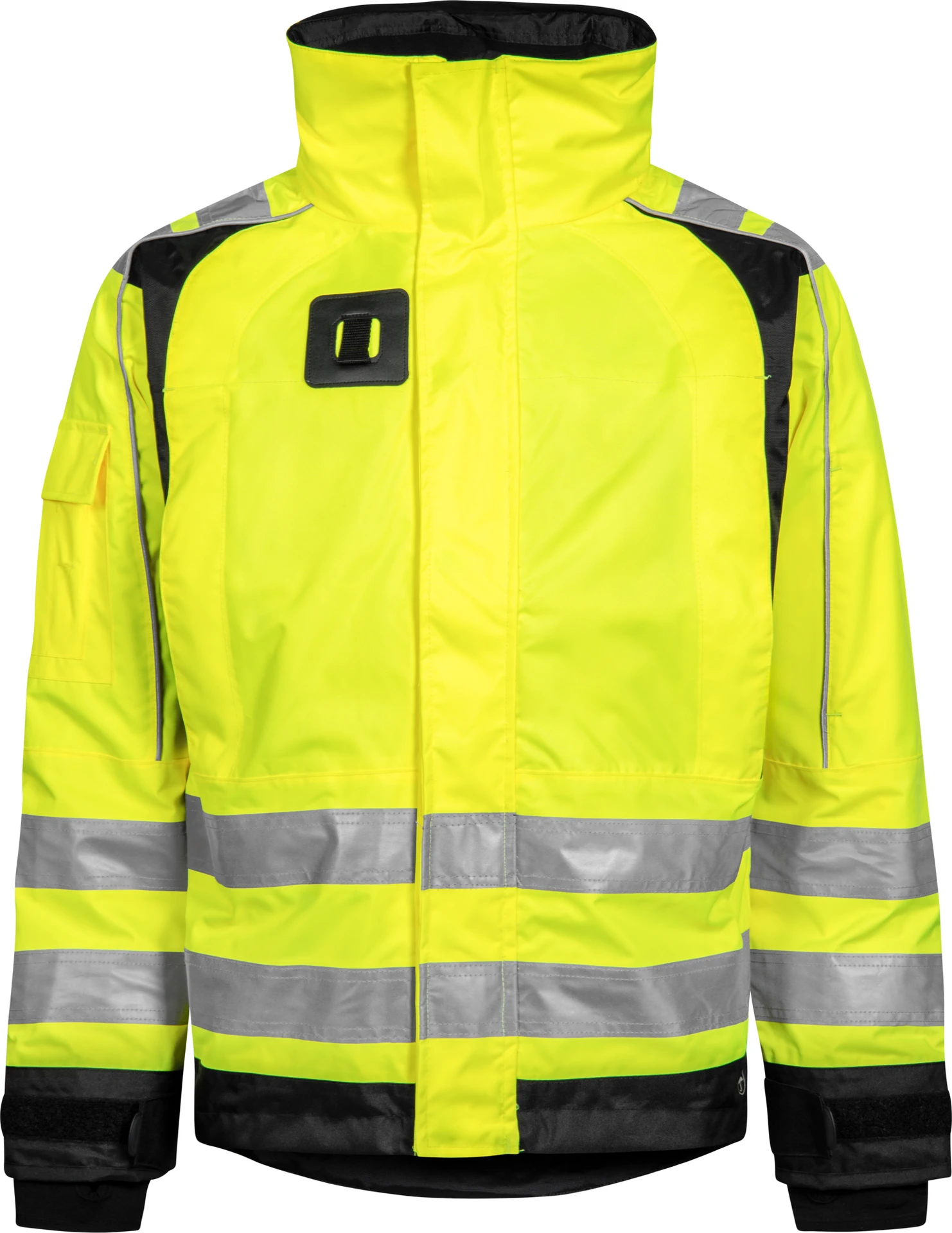 lyngsoe-99988-atmungsaktive-hi-vis-regenjacke-leuchtgelb-schwarz-front-1 Lyngsøe 99988 Atmungsaktive Hi-Vis Regenjacke