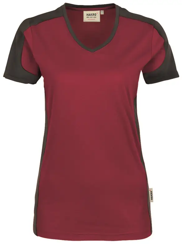 HAKRO Women-V-Shirt-Contrast 190 Mikralinar®