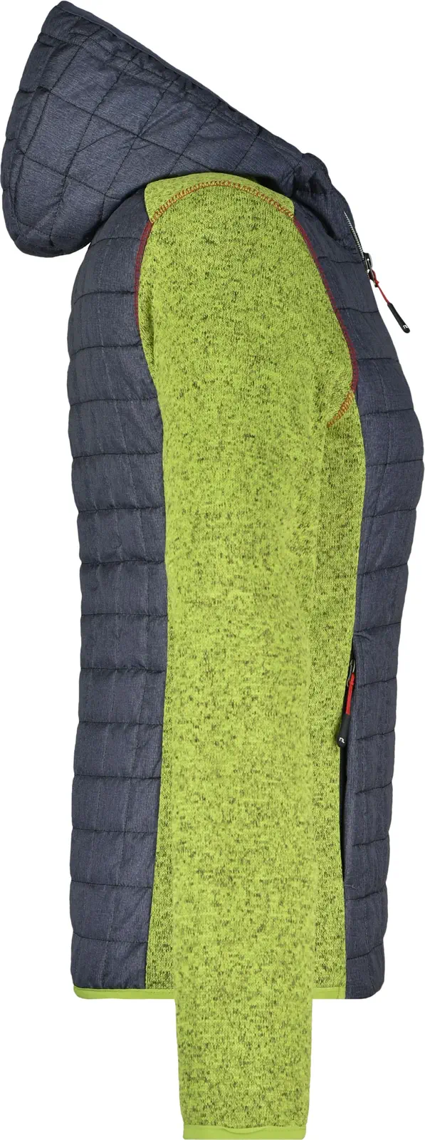 jn771-ladies-knitted-hybrid-jacket-kiwimelange-anthracitemelange-right-6 James & Nicholson Ladies Knitted Hybrid Jacket