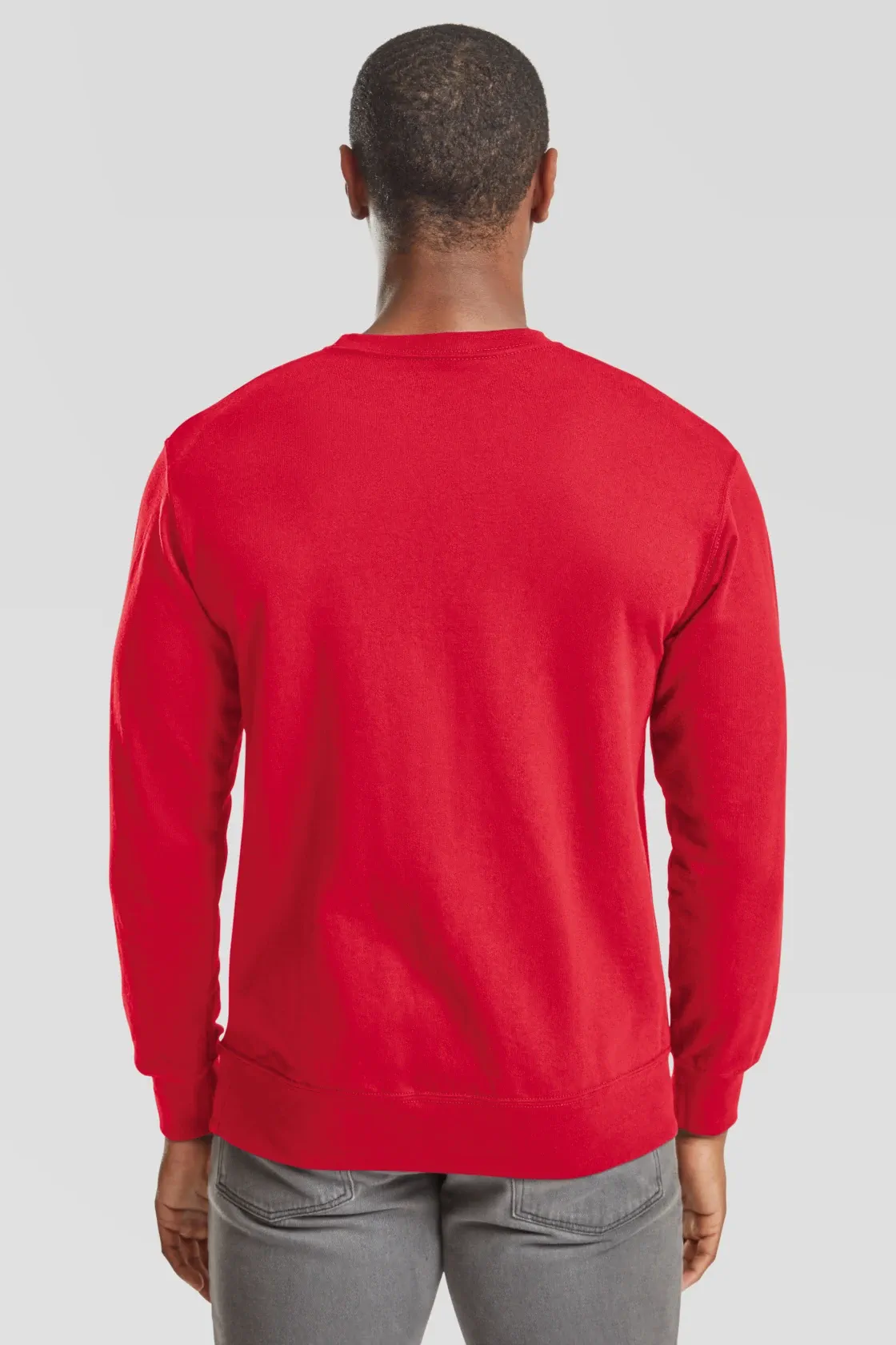 fruit-of-the-loom-62-156-0-lightweight-set-in-sweatshirt-red-model-2 F.O.L. Lightweight Set-In Sweat