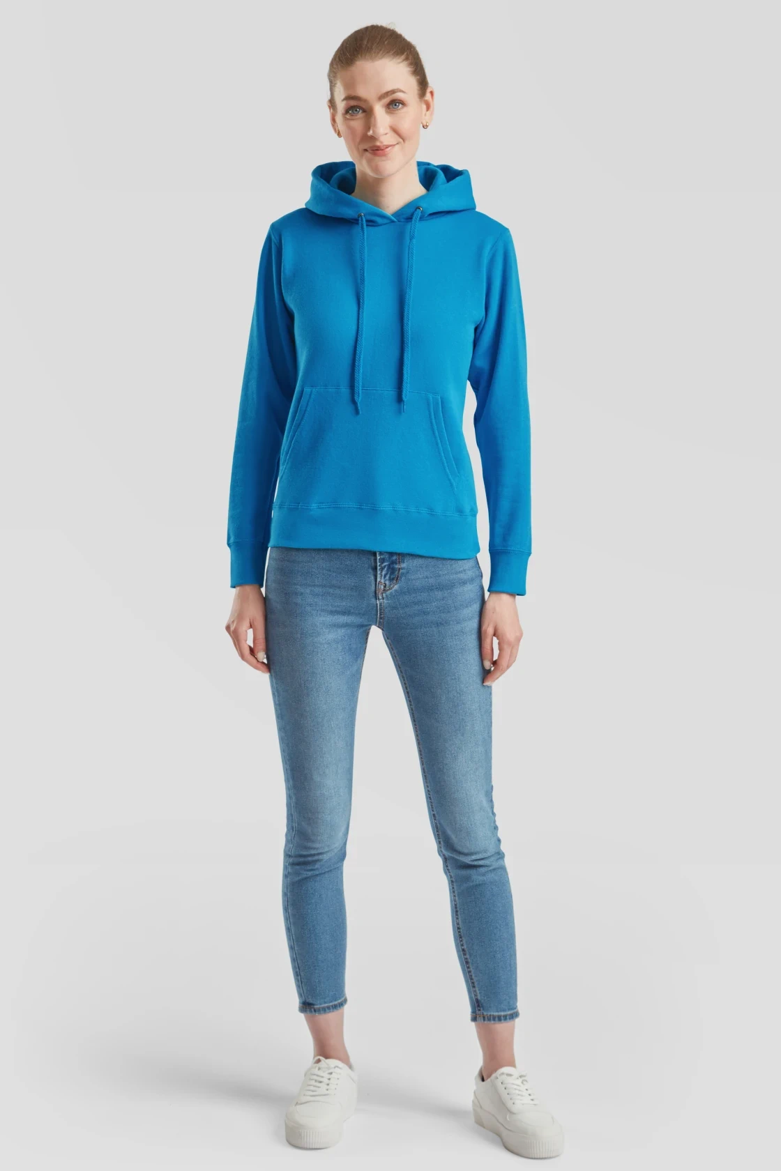 fruit-of-the-loom-62-038-0-ladies-classic-hooded-sweatshirt-azureblue-model-3 F.O.L. Ladies Classic Hooded Sweat