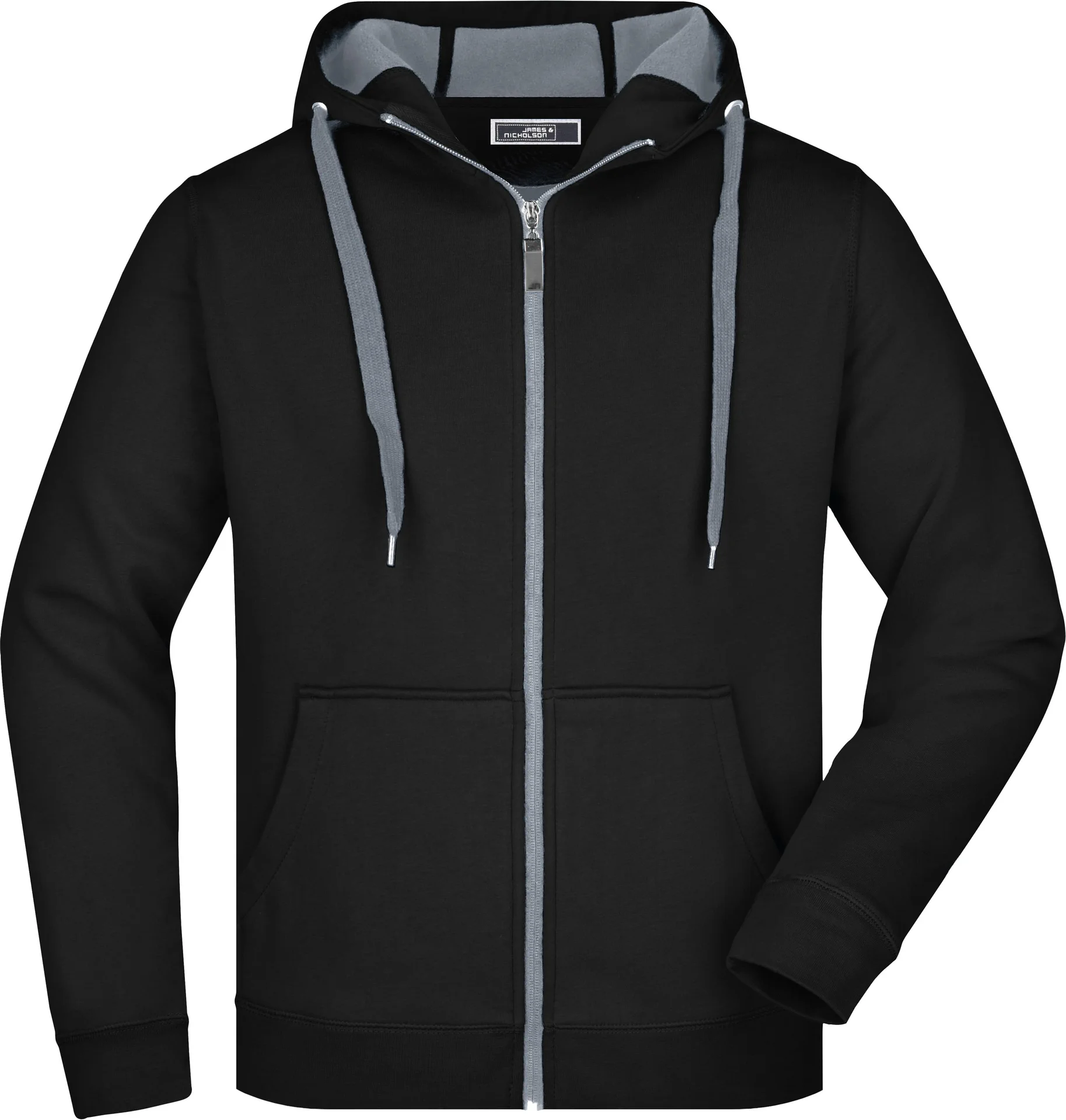 jn355-mens-doubleface-jacket-black-carbon-front-3 James & Nicholson Men´s Doubleface Jacket