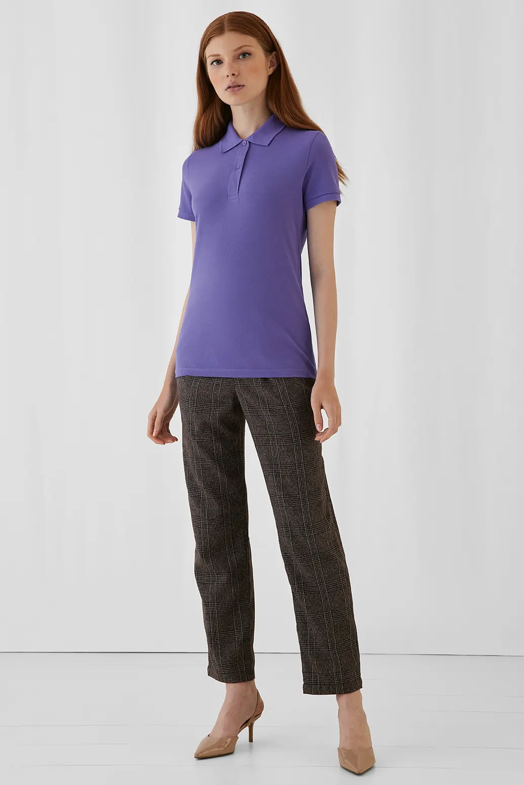 bc-pw440-organic-inspire-polo-women-millenial-lilac-model-3 B&C Inspire Polo Women
