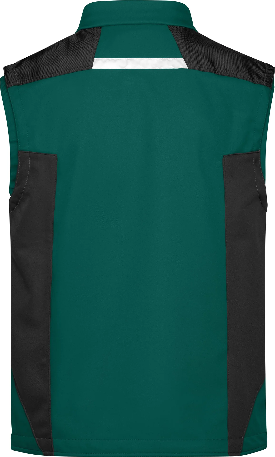 jn845-workwear-softshell-vest-darkgreen-black-back-5 James & Nicholson Workwear Softshell Vest -Strong-