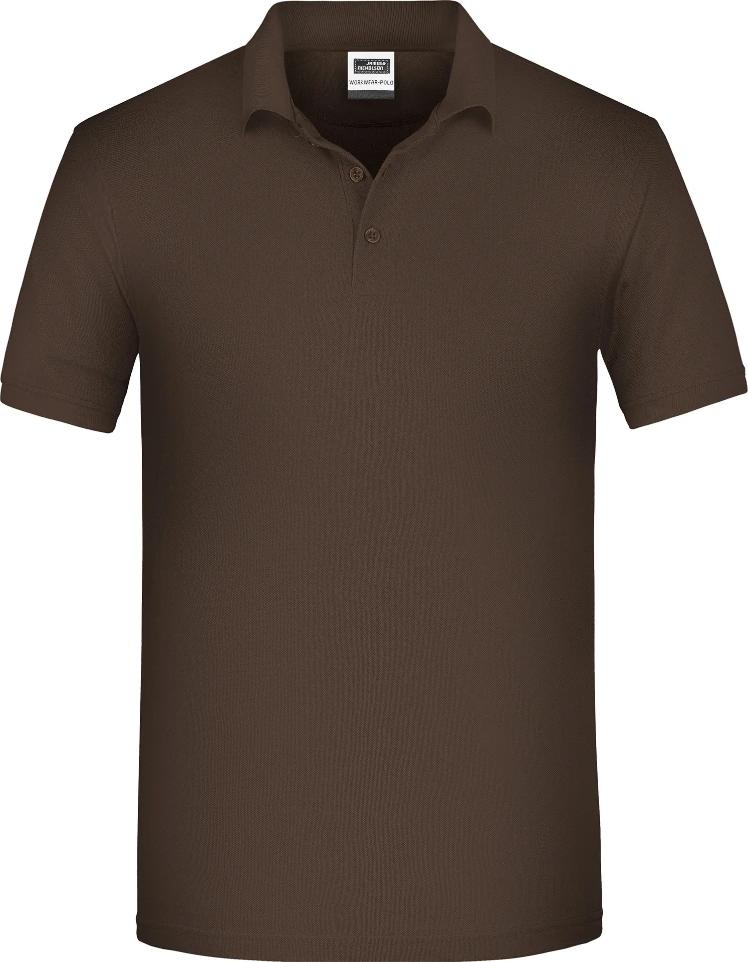 jn874-mens-bio-workwear-poloshirt-brown-front-3 James & Nicholson Men's Bio Workwear Polo