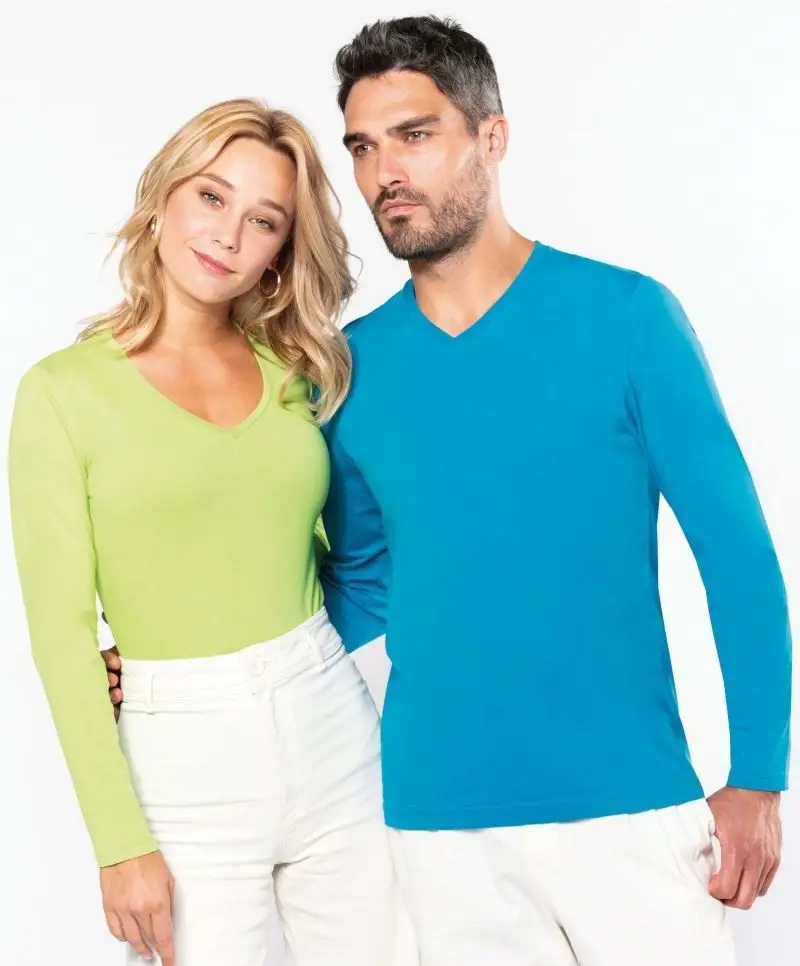 Kariban Damen V-Neck T-Shirt langarm