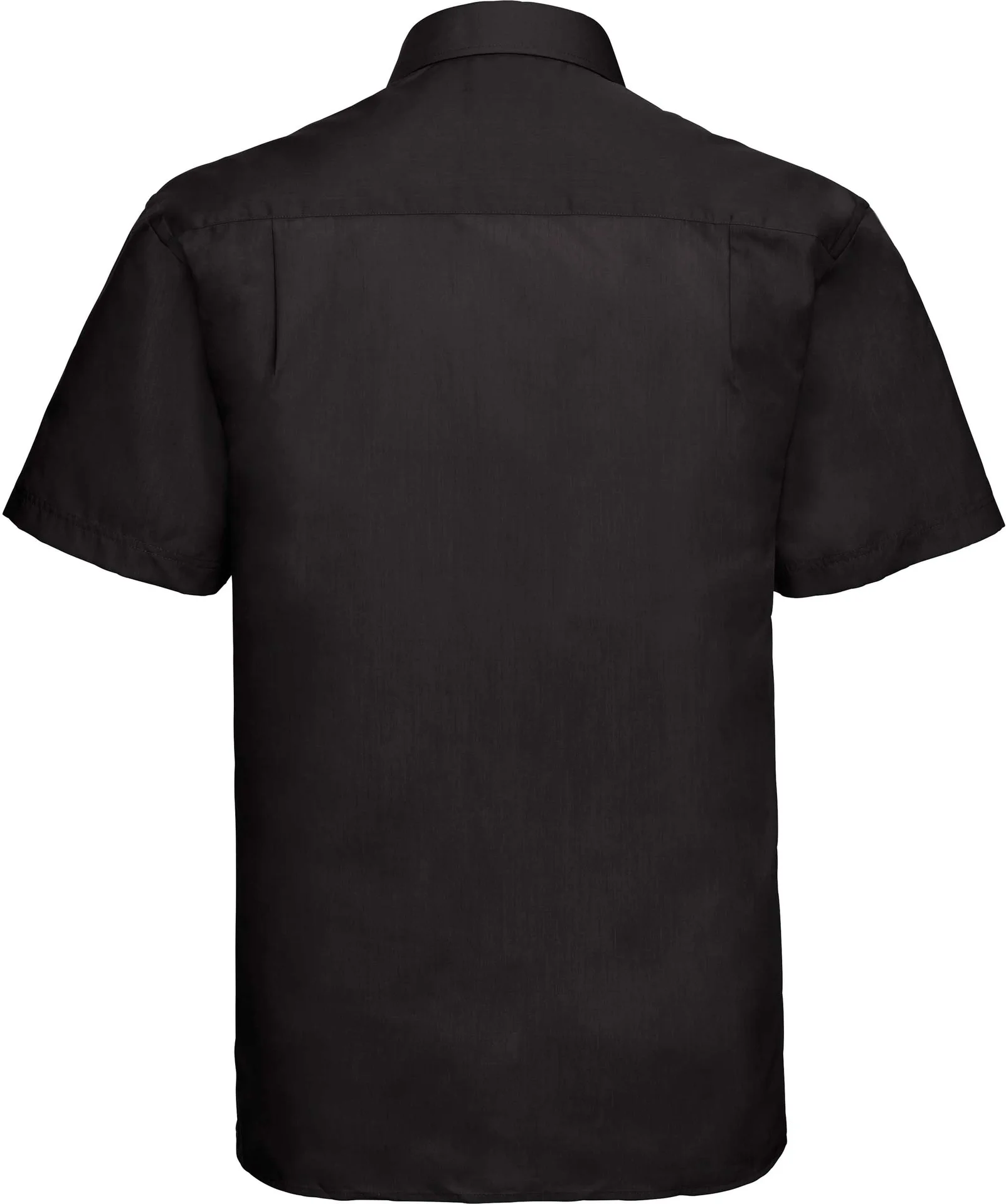 russell-r935m-mens-short-sleeve-poly-cotton-easy-care-poplin-shirt-black-back-5 Russell Men's Short Sleeve Polycotton Easy Care Poplin Shirt