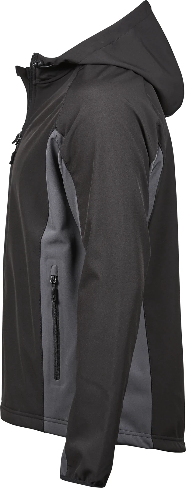tee-jays-9514-mens-hooded-lightweight-performance-softshell-jacket-black-darkgrey-left-2 Tee Jays Men´s Hooded Lightweight Performance Softshell Jacket