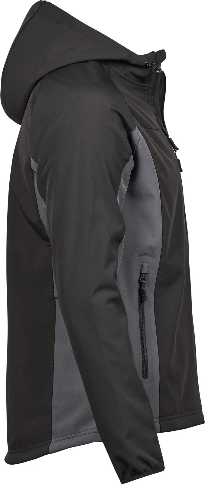 tee-jays-9514-mens-hooded-lightweight-performance-softshell-jacket-black-darkgrey-right-4 Tee Jays Men´s Hooded Lightweight Performance Softshell Jacket