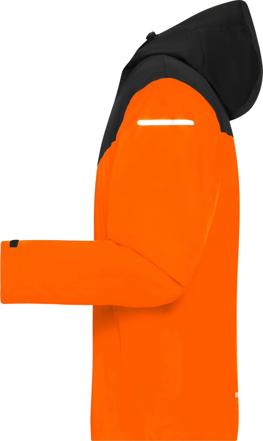 jn1180-mens-allweather-jacket-neonorange-black-left-4 James & Nicholson Men´s Allweather Jacket