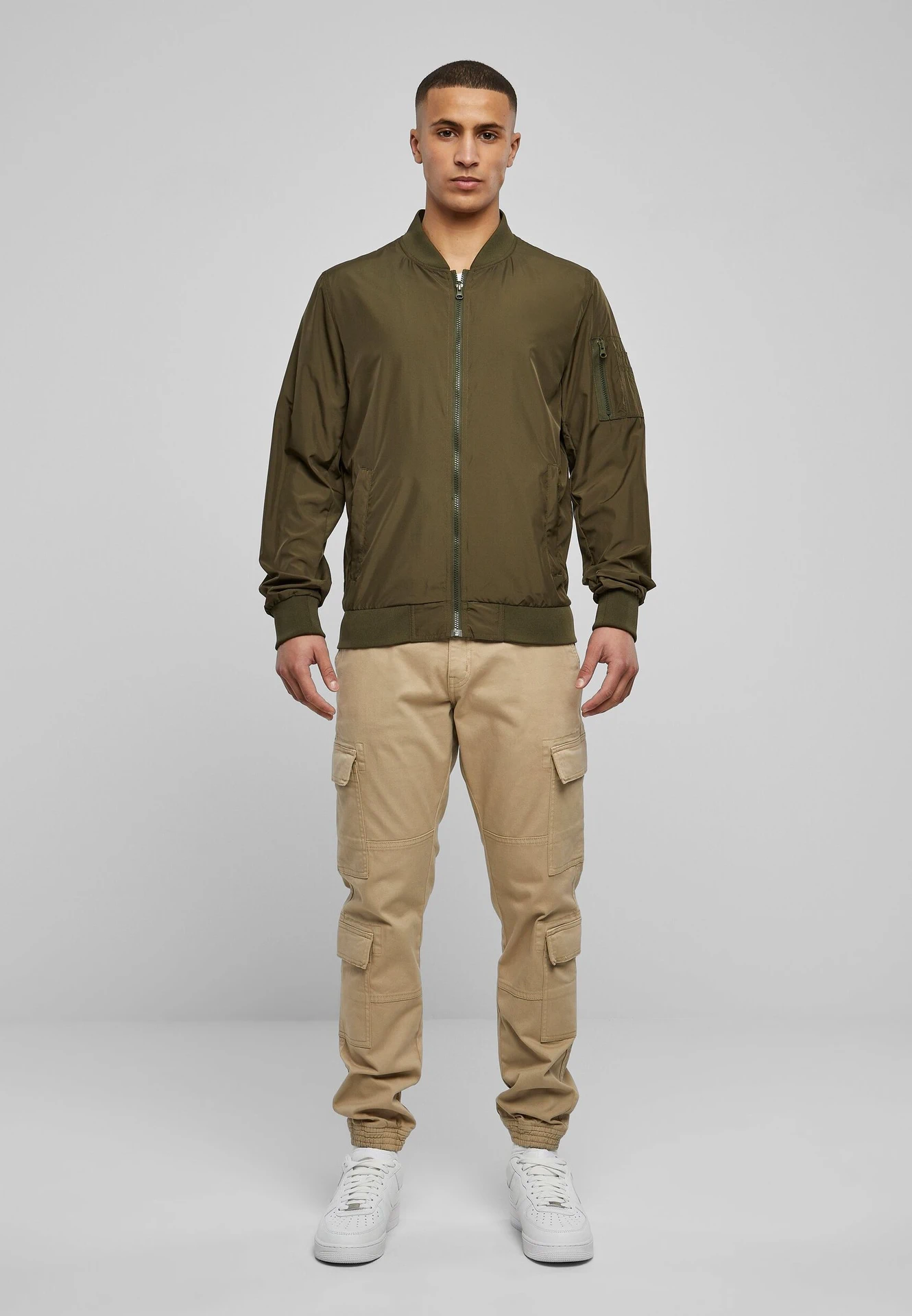 Build Your Brand Nylon Bomber Jacket