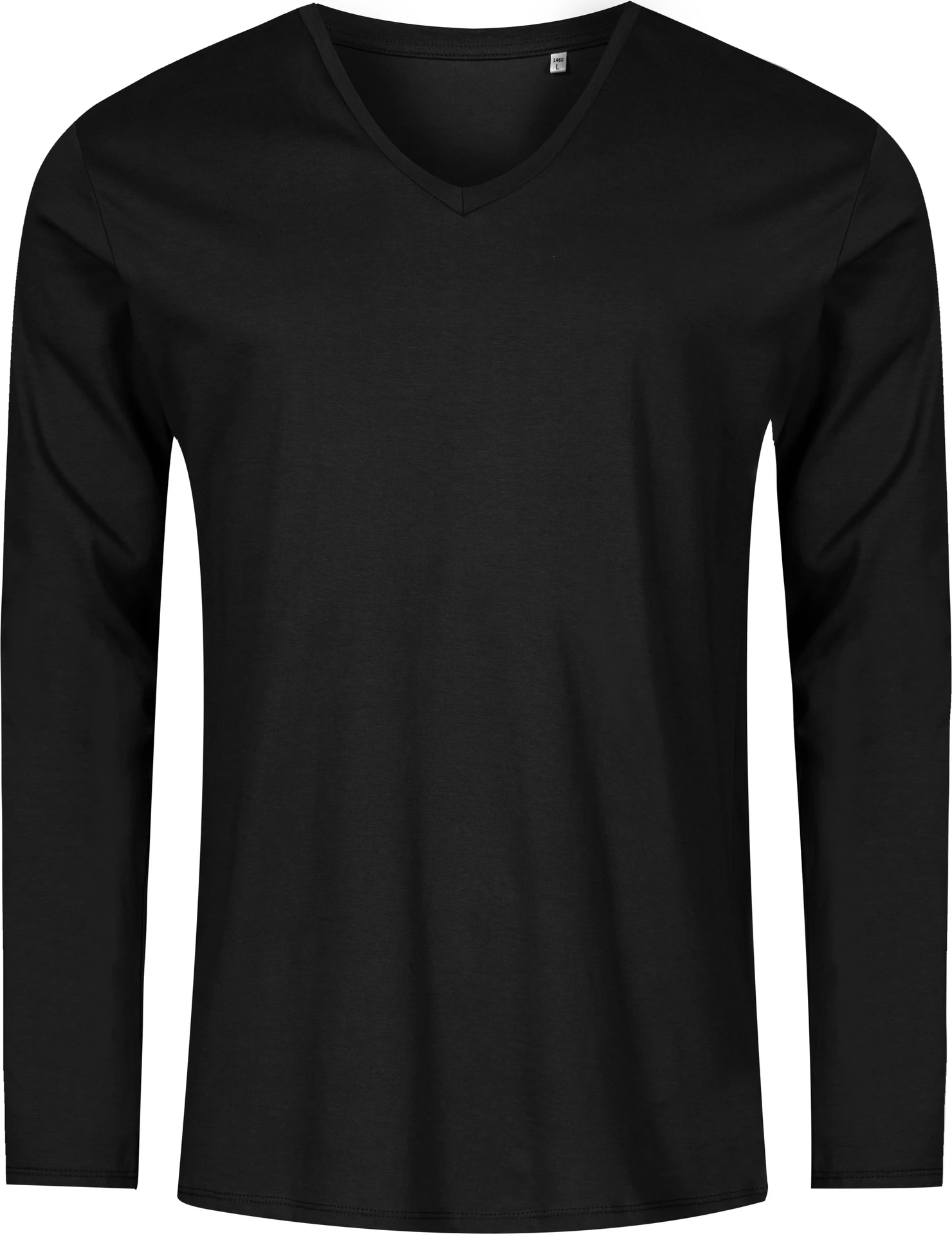 promodoro-1460-mens-v-neck-t-shirt-long-sleeve-black-front-3 Promodoro X.O Men´s V-Neck T-Shirt Long Sleeve
