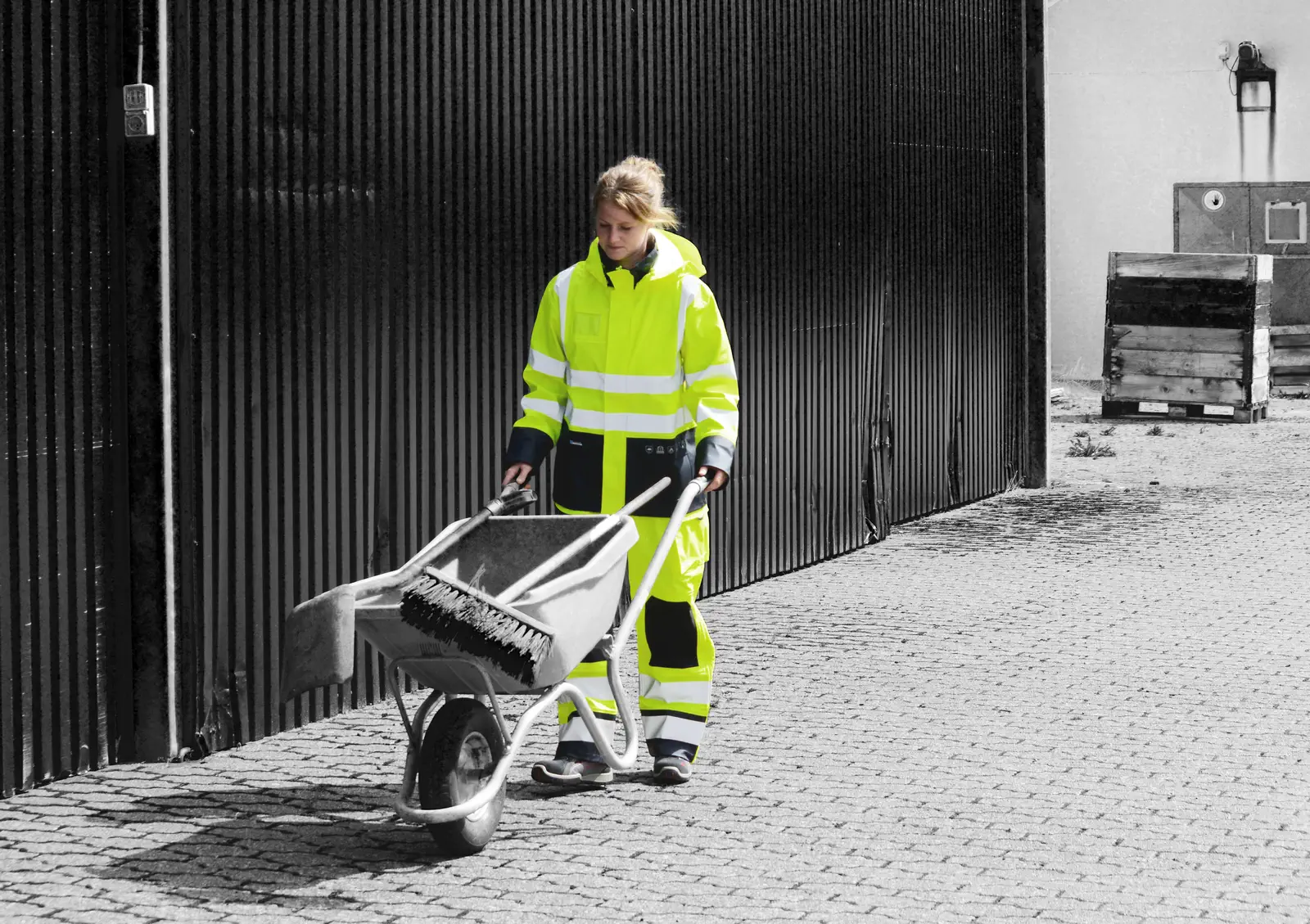 lyngsoe-fr-lr5022-flammhemmende-hi-vis-regenhose-damen-leuchtgelb-navy-mod-4 Lyngsøe FR-LR5022 Damen Flammhemmende Hi-Vis Regenhose