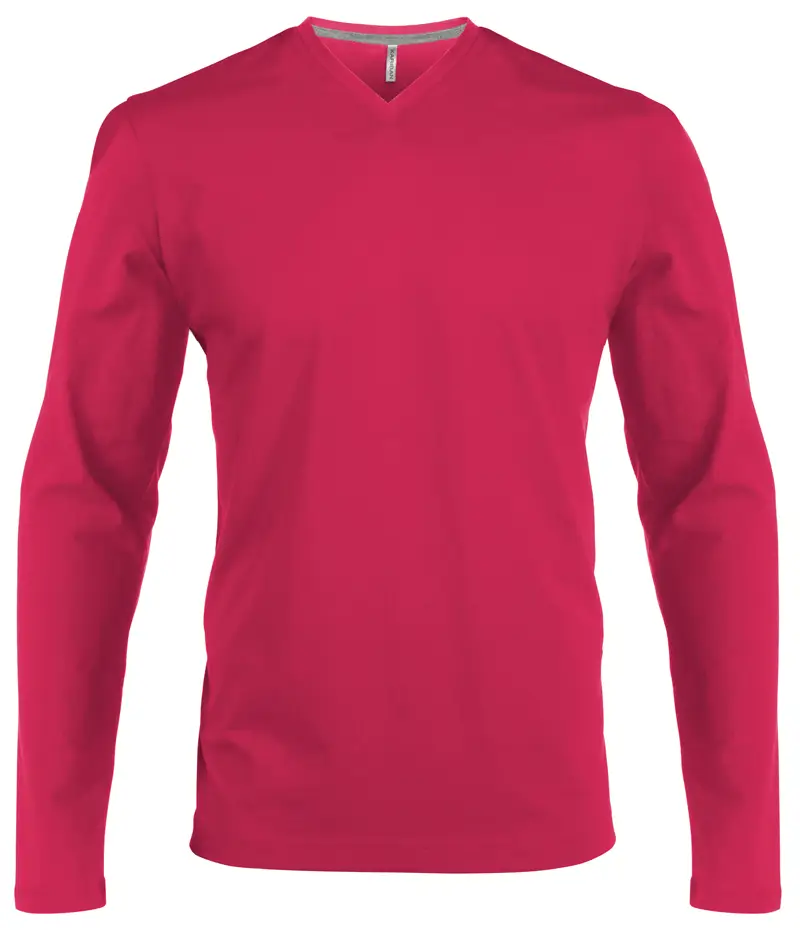 Kariban Herren V-Neck T-Shirt langarm