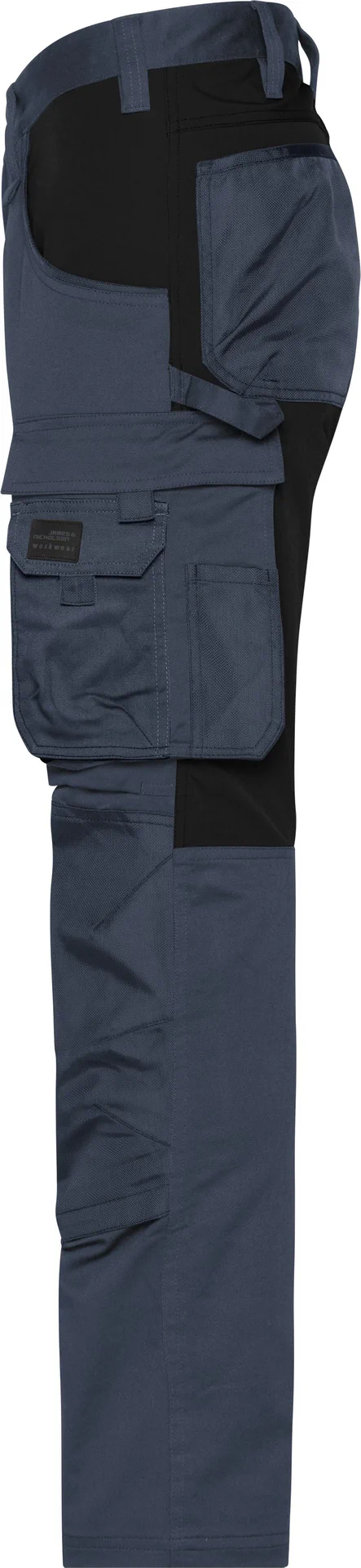 jn1812-workwear-stretch-pants-slim-line-carbon-black-left-4 James & Nicholson Workwear Stretch-Pants Slim Line