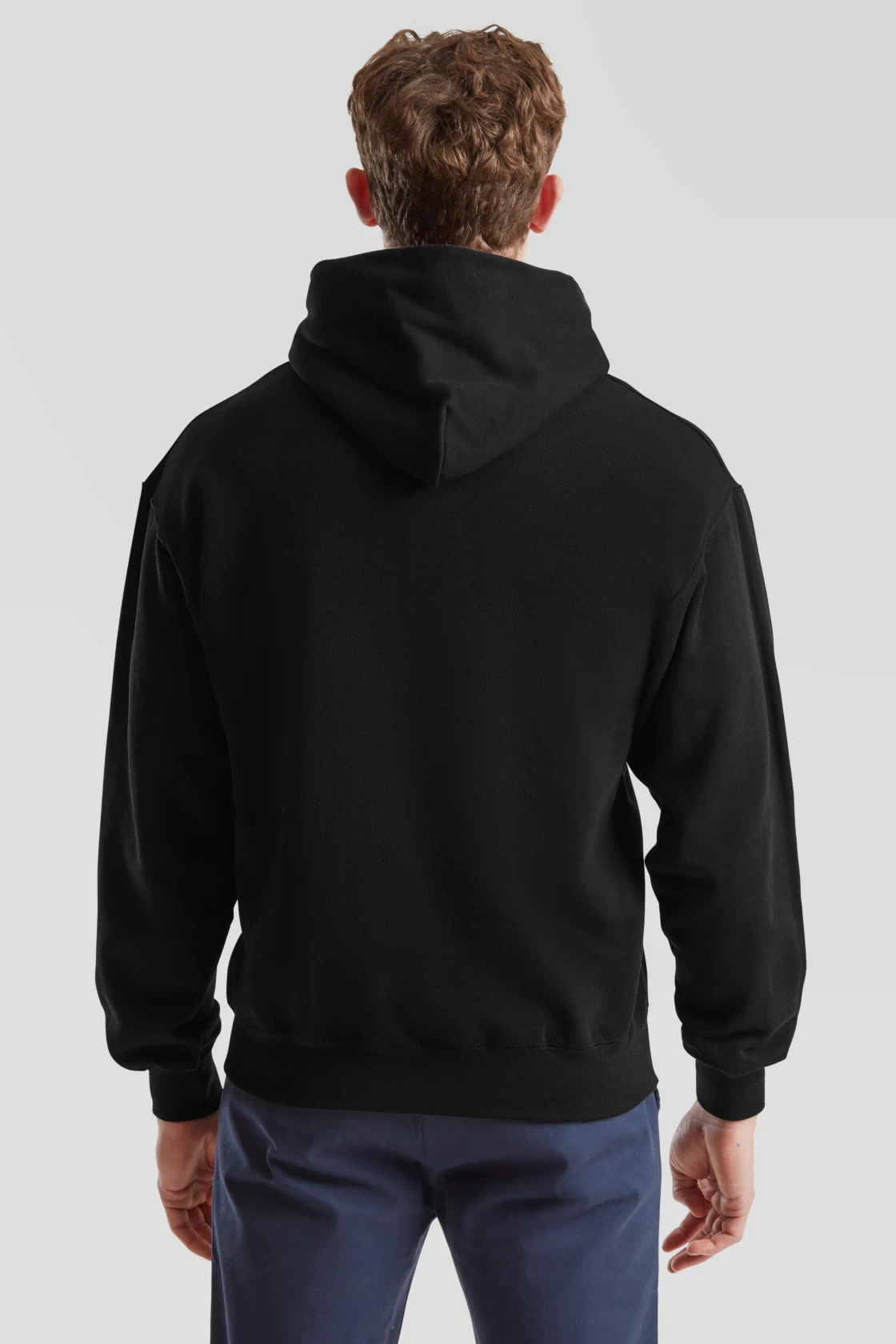 fruit-of-the-loom-62-208-0-classic-hooded-sweatshirt-black-model-2 F.O.L. Classic Hooded Sweat