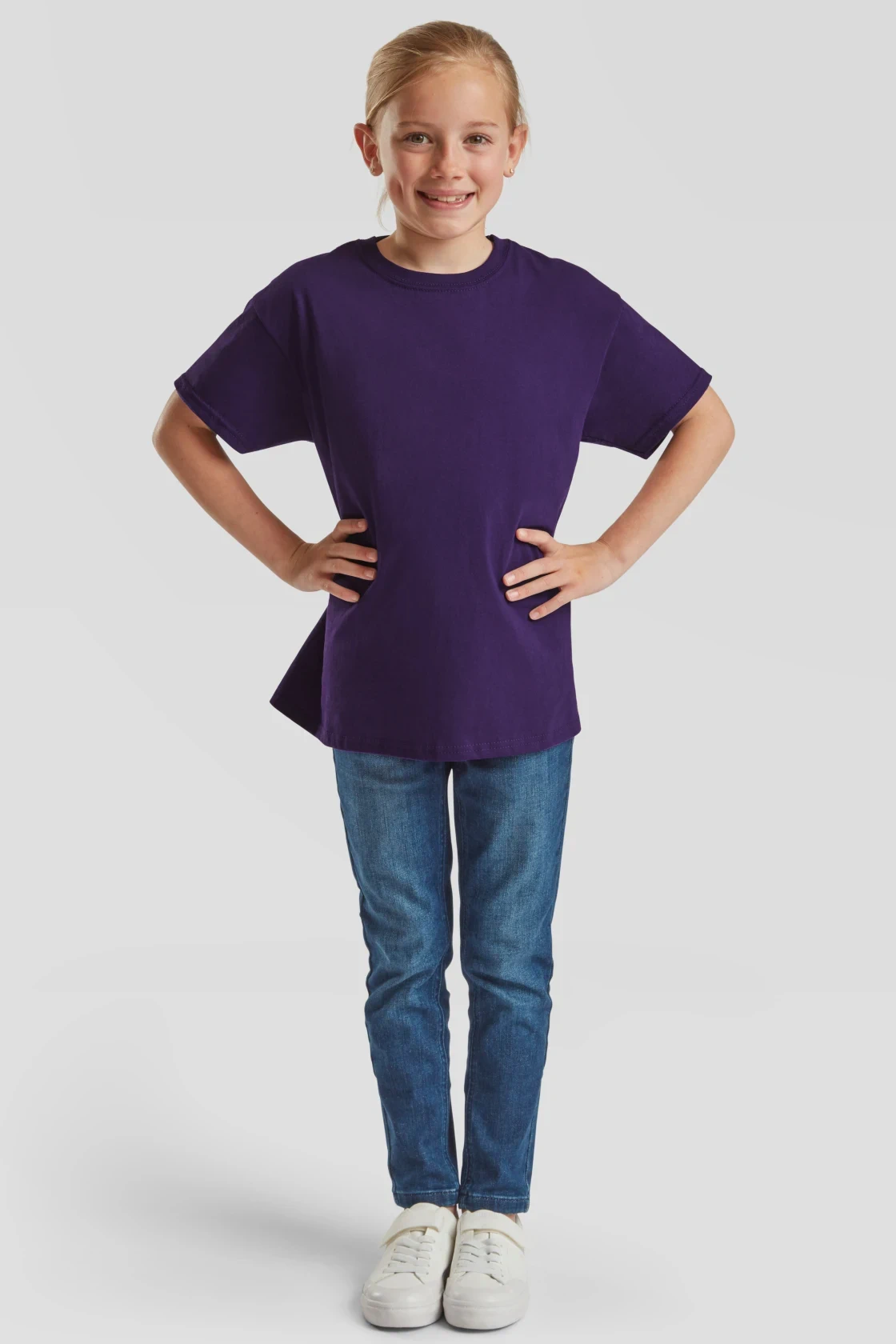fruit-of-the-loom-61-033-0-kids-valueweight-t-shirt-purple-model-3 F.O.L. Kids Valueweight T