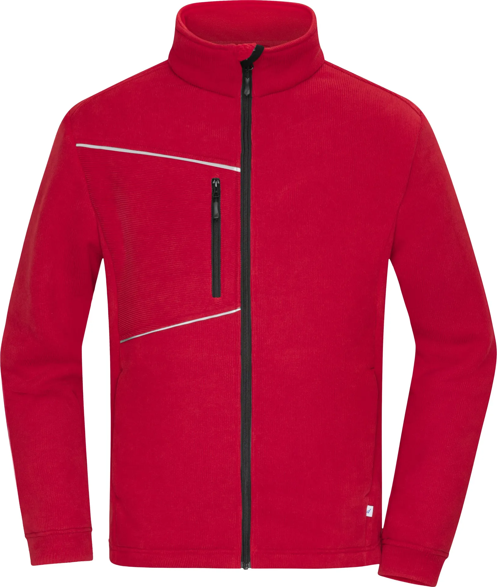jn1870-fleece-jacket-corduroy-look-red-front-3 James & Nicholson Fleece Jacket - Corduroy Look