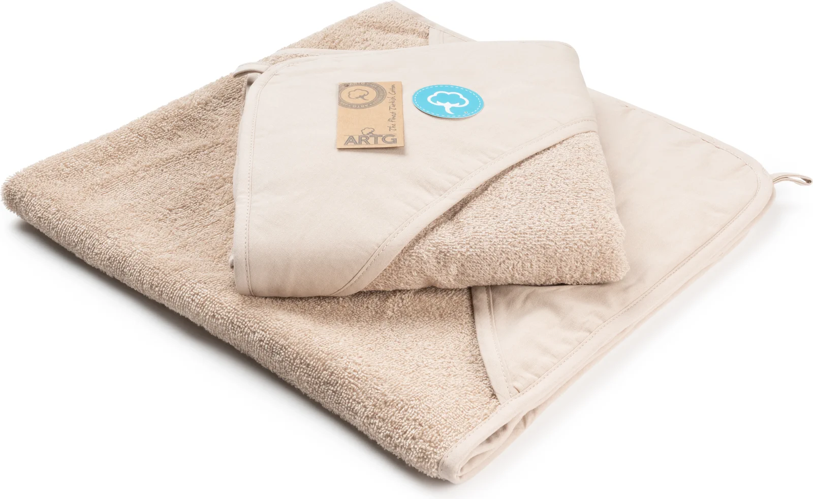 artg-ar731-print-me-baby-hooded-towel-taupe-front-1 ARTG PRINT-Me® Baby Hooded Towel