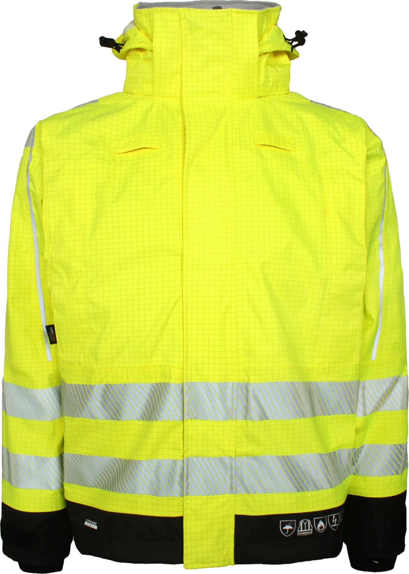 lyngsoe-arc-lr15055-multinorm-hi-vis-jacke-leuchtgelb-schwarz-front-1 Lyngsøe ARC-LR15055 Multinorm Hi-Vis Jacke