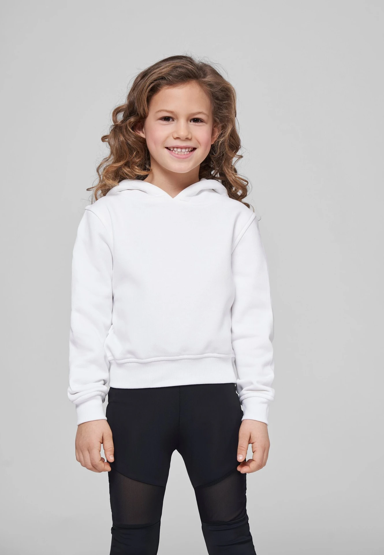 Build Your Brand Girls Cropped Sweat Hoody