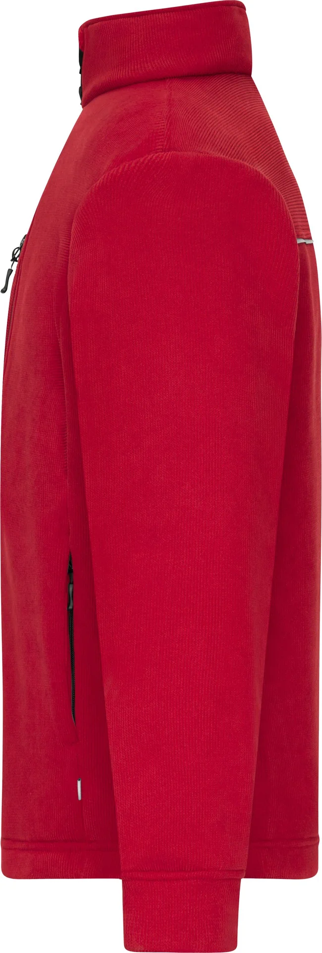 jn1870-fleece-jacket-corduroy-look-red-left-4 James & Nicholson Fleece Jacket - Corduroy Look