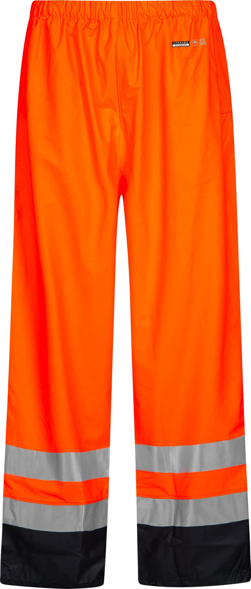 lyngsoe-lr3052-hi-vis-regenhose-leuchtorange-navy-front-1 Lyngsøe LR3052 Hi-Vis Regenhose