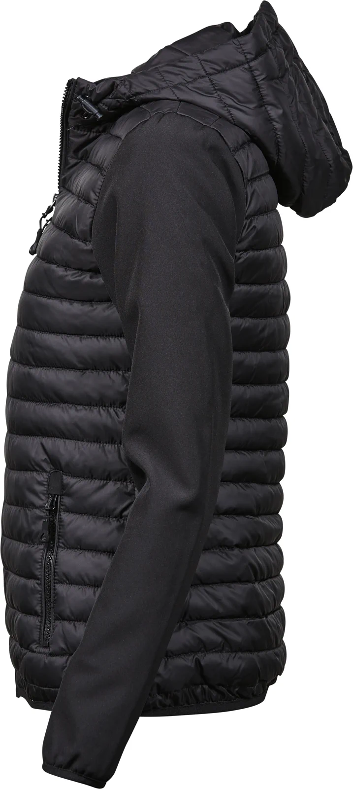 tee-jays-9629-womens-hooded-crossover-jacket-black-black-left-2 Tee Jays Women's Hooded Crossover Jacket