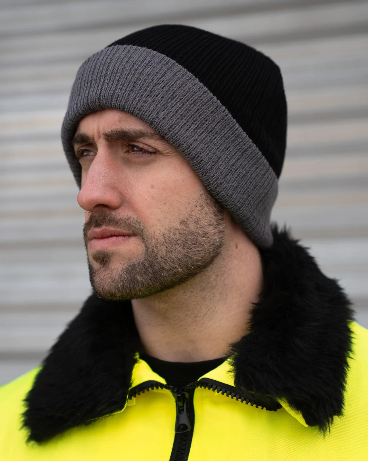 korntex-kxst-two-tone-beanie-black-grey-model-0 Korntex Strickmütze Metz