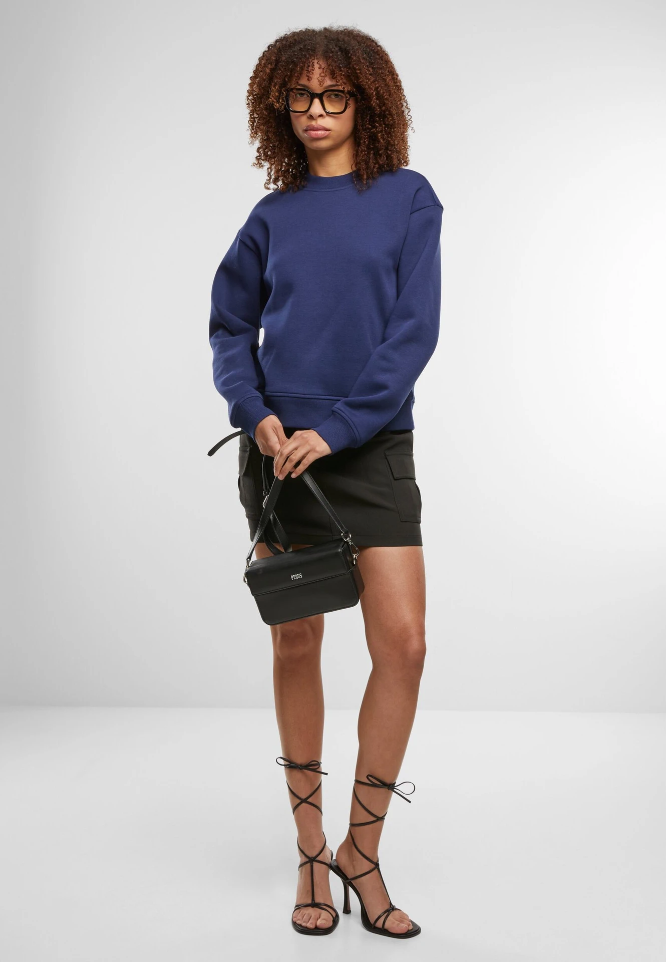 Build Your Brand Ladies Oversized Crewneck Sweatshirt